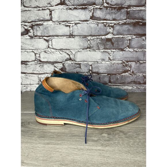 Ted Baker London Blue Suede Leather Lace Ankle Chukka Boots Men’s Sz 44EU/11M US - Picture 1 of 16